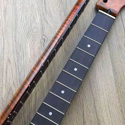 Roasted Tiger Maple Wood Guitar Tele Style Neck, Rosewood Fingerboard 22 Frets image 4