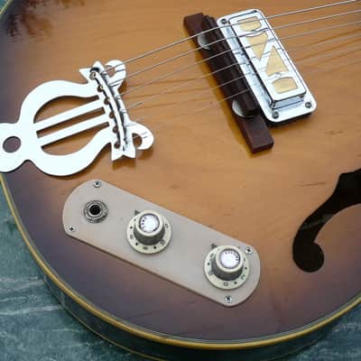 Teisco EP-8 1960's 2 Tone Sunburst Hollow Body Guitar image 3