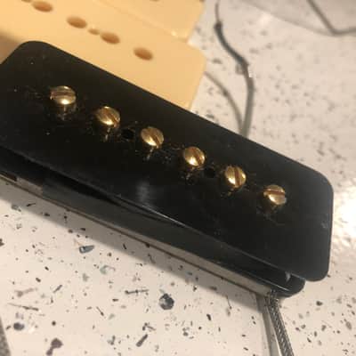 1996 Gibson P90 pickup set, gold pole pieces image 4