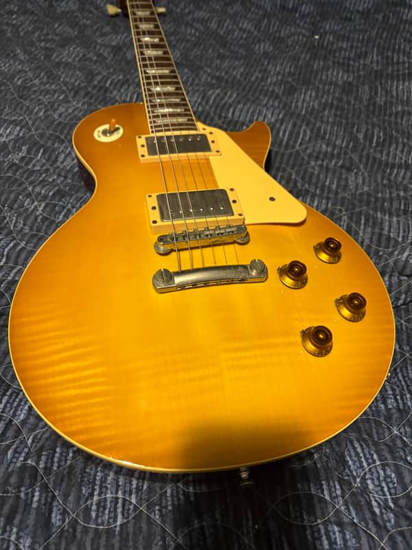 1980s Burny Super Grade LP Japan flame top 1989 Made in Japan - Lemon drop 1959 image 1