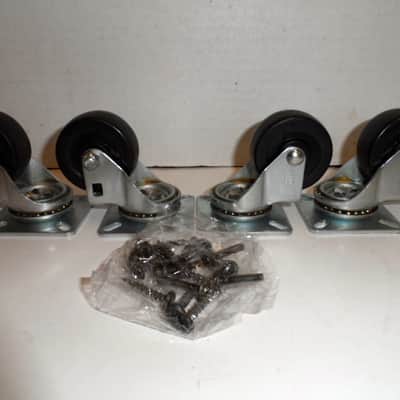 Set of 4 Crate 4x12 CAB Caster Casters Wheel Wheels Speaker Cabinet Amp Swivel Guitar Bass Road Case image 2