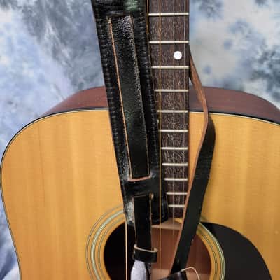 Vintage RARE 1955 USA "Old School" Style Leather Guitar Strap Metal Buckle Case Candy image 3