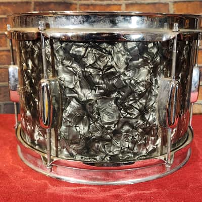 Vintage 1960s Rogers Spotlight 8x12" Rack Tom Drum Black Pearl Wrap image 8