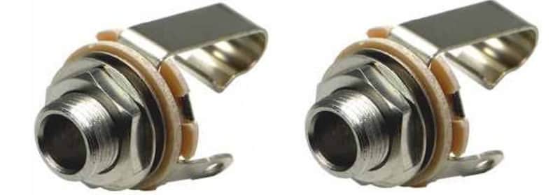 2 Switchcraft L11 Long Bushing 1/4" 6.35mm Female 2 Conductor Panel Guitar Jack image 1