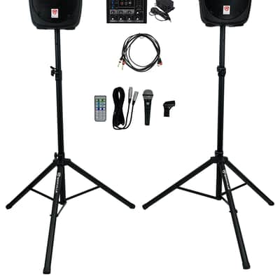 Rockville RPG102K 10" Speakers DJ PA System w/Bluetooth+Mic+Stands+Mackie Mixer image 1