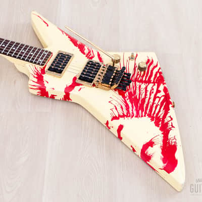 1984 Aria Pro II ZZ Custom Bloody White w/ Gold Hardware & Floyd, Japan Matsumoku image 9