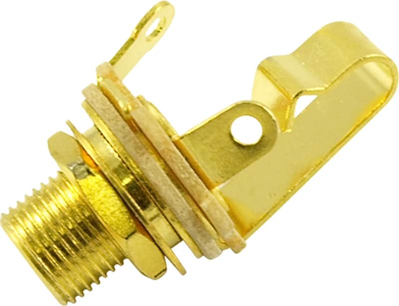 Switchcraft 2 Conductor Open Circuit Mono 1/4in. Output Jack #L11 Long Bushing Gold Pack Of 20 image 1
