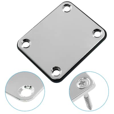 Electric Guitar Neck Plate, Sliver Bass Neck Plate Guitar Neck Joint Connecting Strengthen Plate with Screws(64 ×51 mm) image 4