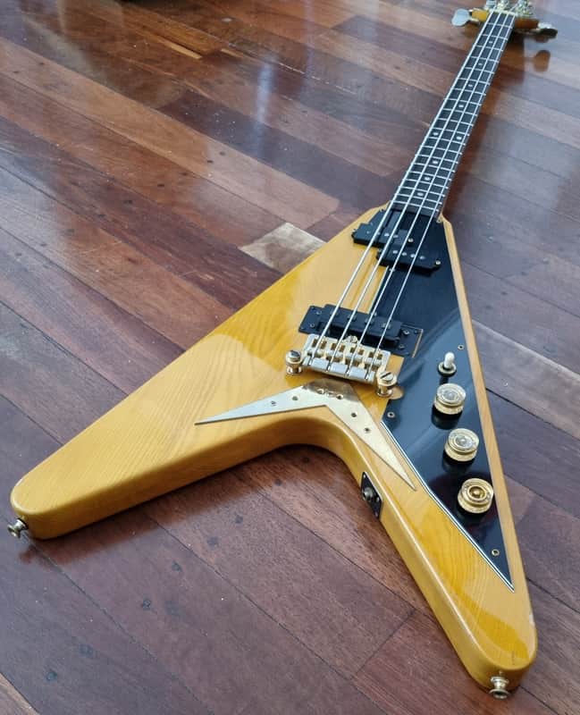 Greco FVB 900 Flying V Bass 1977 - Natural image 1