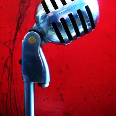 Vintage 1950's Electro Voice 950 crystal cardioid microphone w E.V 423A desk stand display prop image 11