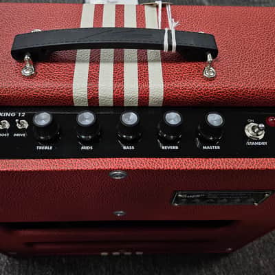 Supro 1822R Delta King 12 Special Run 15-Watt 1x12" Guitar Combo 2025 - Scarlet / Cream Stripes image 4