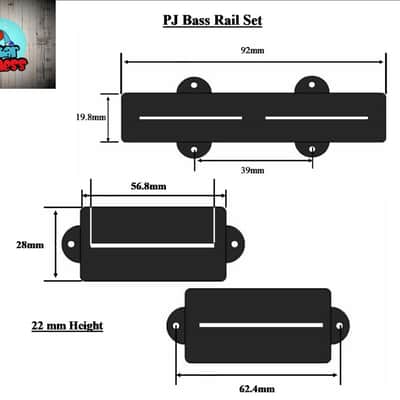 G.M. Split Coil PJ Bass Rail pickups Alnico 5 image 8