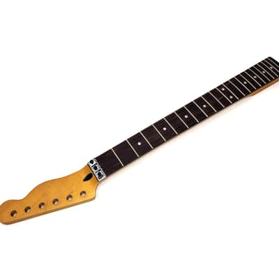 Brio Floyd Rose Nut Locking Nut T-Style Guitar Neck Rosewood 12" Radius 10 mm Holes 22 Frets Satin Finish image 5