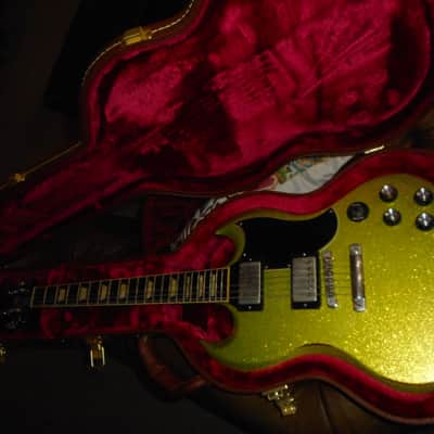 Gibson/ Scarecrow Guitars Custom SG 2017 - Lime green weathered relic image 2