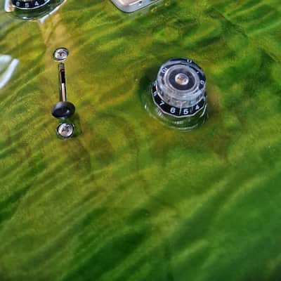 PRS Custom Library 24 ameral green top 10 5A flame - Smeral green image 12