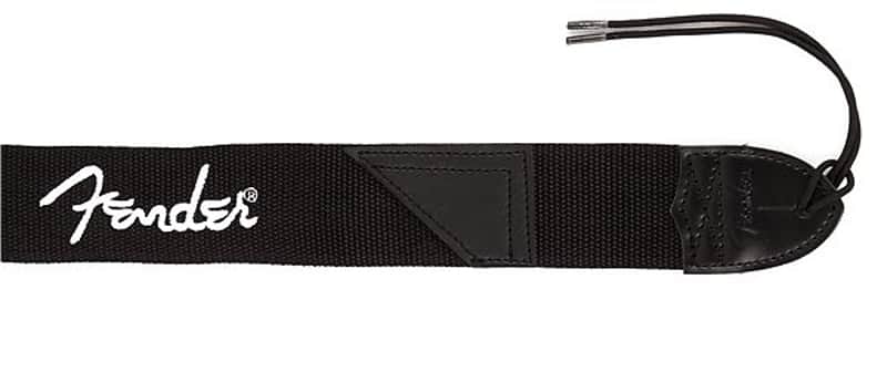 Fender 2" Black Poly Strap with White Logo 2016 image 1