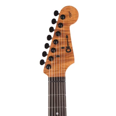 Charvel Custom Shop Style 2 7-String Masterbuilt Red Dave Quilt Maple Top Transparent Amber 2022 image 4