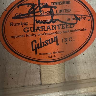 Rare Limited Edition Gibson SJ-200 Pete Townshend Signature 2002 image 2