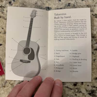 Takamine Owners Manual & Warranty Card 1990 image 4