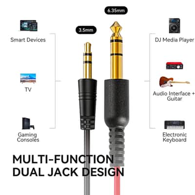 Wired Over-Ear Studio Headphones – Hi-Res 50mm Drivers with 3.5mm & 6.35mm Dual Jack for Recording, Mixing, DJ & Monitoring image 3