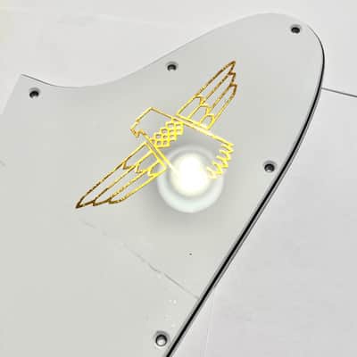 3 Ply W/B/W Pickguard for 1963-1966 Gibson Thunderbird Bass with Decal Made in USA image 1