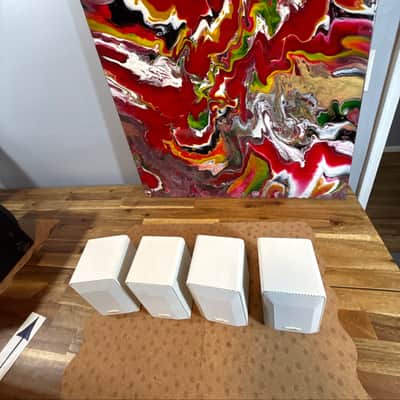 Optimus Pro 7AV White Lot Of 4 Speakers  40-2059 Home Theater Surround Quatropho image 13