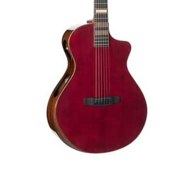 Cort MODERNBURGANDY Modern Concert Body Venetian Cutaway Solid European Sitka Spruce Top Walnut Reinforced Mahogany Neck 6-String Acoustic-Electric Guitar w/Hard Case image 3
