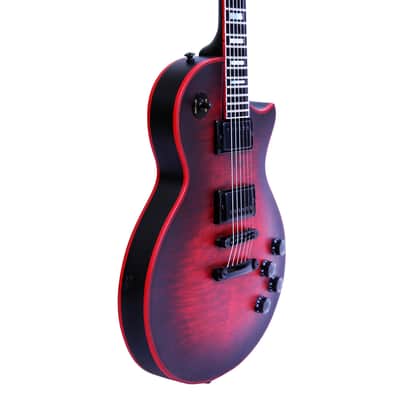 10S Custom GF Single Cut Baritone Electric Guitar Fire Red Burst image 7