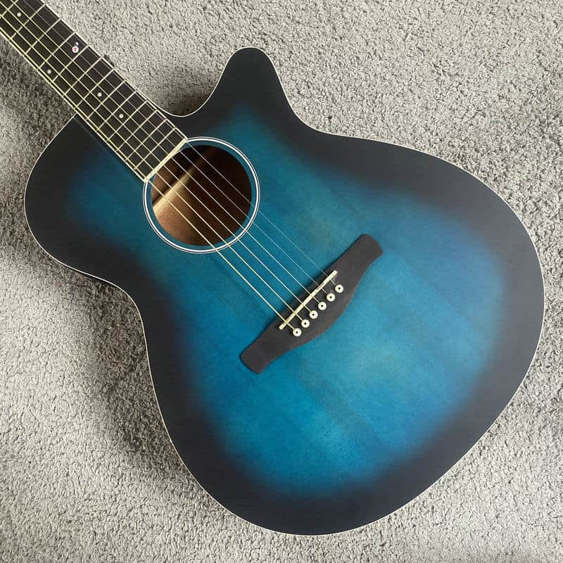 Blue Burst Cutaway Acoustic Guitar, 40 Inch, 20 Frets image 1