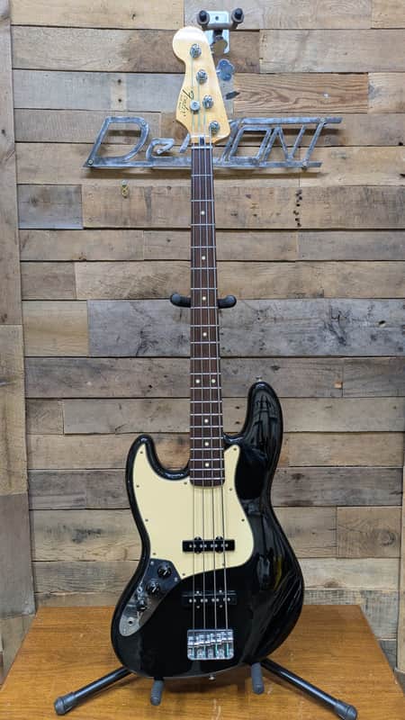 Fender 2011 MIM Lefty Black Electric Jazz Bass Guitar w/ flatwounds image 1
