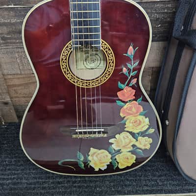 2007 Esteban Spanish Rosas Classical Electronic Acoustic Guitar - Floral image 4