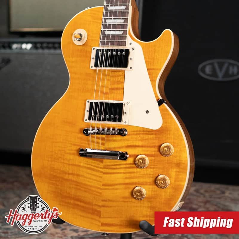 Gibson Les Paul Standard 50s Figured Top Electric Guitar - Honey Amber with Hardshell Case image 1