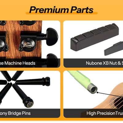 Bromo BAR 3 CE All-Solid Top Traveler Acoustic Guitar image 14