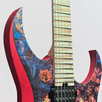 Schecter USA Custom Shop Sunset Extreme 6 Stabilized Top Electric Guitar - Blue/Red image 6