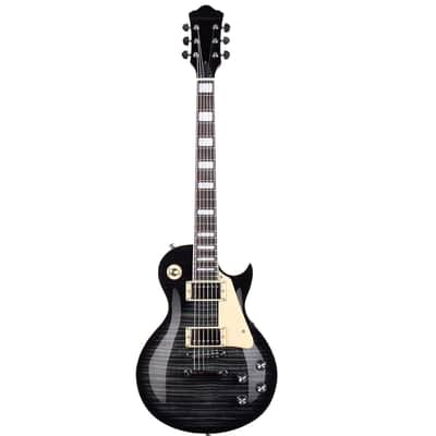 Electric Guitar Solid Body Maple Neck, Stainless Steel Frets, Ideal for All Levels, with Gigbag(Black) image 2