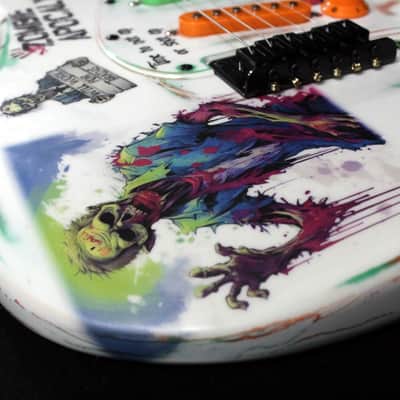 Custom Painted and Upgraded Fender Squier Strat - Aged and Worn With Graphics and Matching Headstock image 18