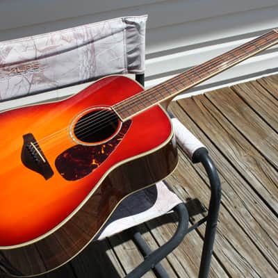 Yamaha FG730S Dreadnought Solid Sitka Top / Rosewood Acoustic Guitar 2008 Cherry Burst image 21
