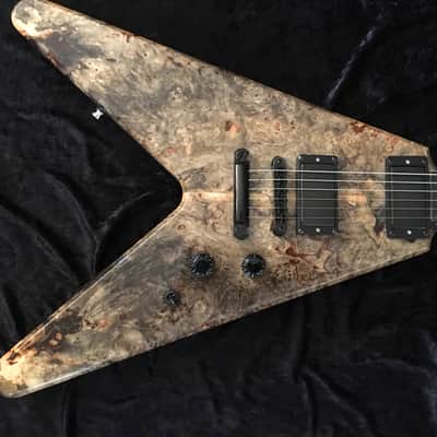 Flying V Custom Shop (Used)  Buckeye Burl Top Handcrafted Black Diamond USA image 8