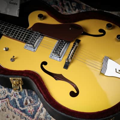 Gretsch G6118T 120th Anniversary Model Bamboo Yellow over Copper image 4