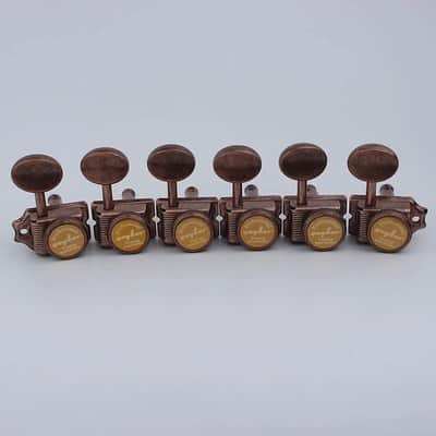 Vintage Bronze Tele Strat Style Guitar Locking Tuning Pegs Machine Heads Keys image 3