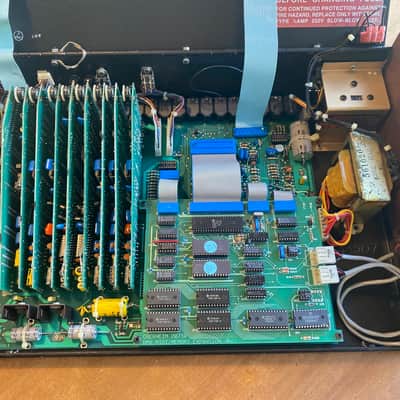 Oberheim DMX 8-Voice Drum Machine 1981 - Blue with Wood Sides image 5