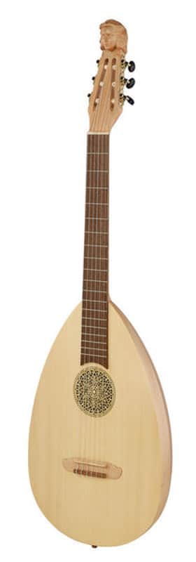 Folk Instruments Lute Guitar Spruce top, Body Lacewood, Maple neck. with Softbag image 1