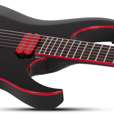 Schecter Sunset-6 ET Red Dawn Electric Guitar - Gloss Black (3892) image 7
