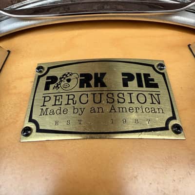 Pork Pie 13" x 5" Maple Snare Drum Natural Satin Finish w/ Tube Lugs & Die-Cast Hoops image 2