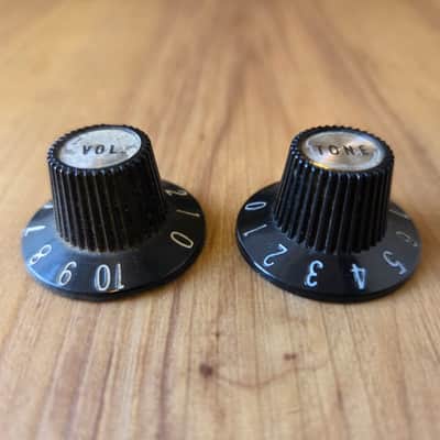 Set of Vintage 1970's Gibson Silver Witch Hat Guitar, Bass Control Knobs! image 2