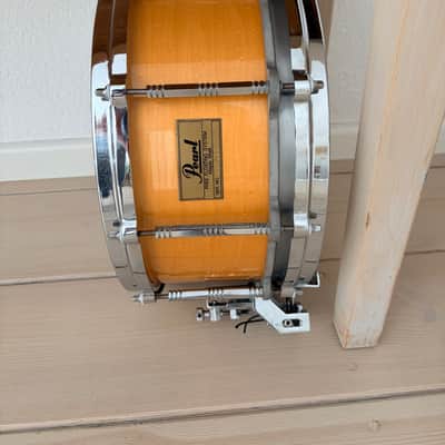 Pearl G-914D Freefloater snare 14x6.5” 1983-1987 - Natural maple lacquer image 14