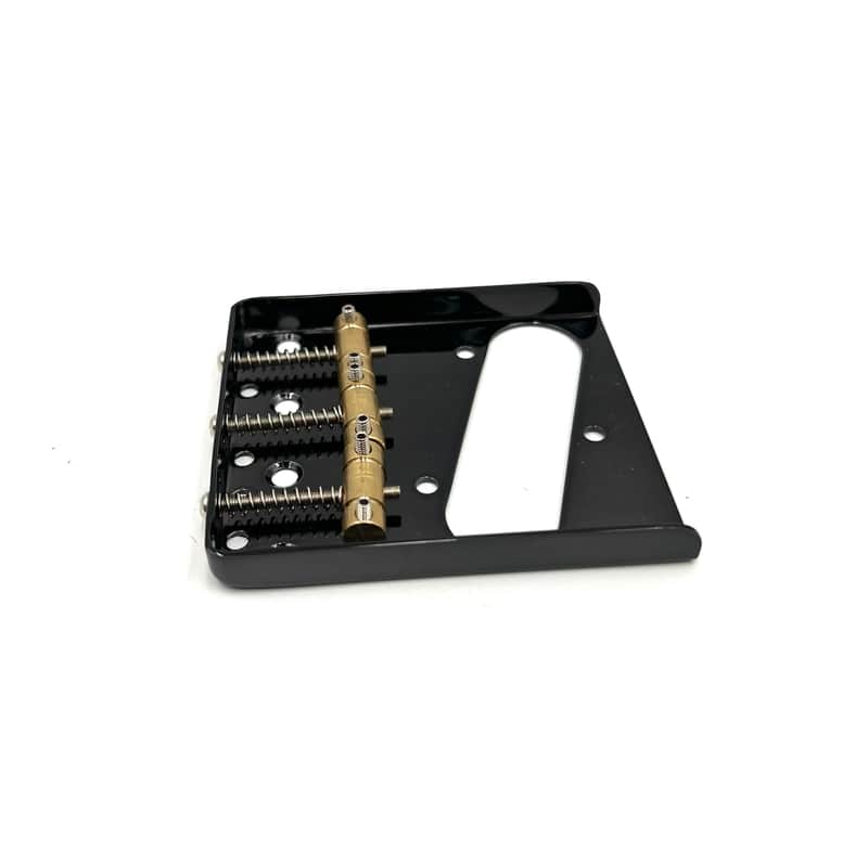 Warmtone Custom Guitars Tele Bridge Series #2 Vintage Ash Tray Black 3 Brass Saddles image 1