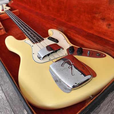 Fender Jazz Bass 1965 Refinish Olympic White ALL ORIGINAL PARTS image 1