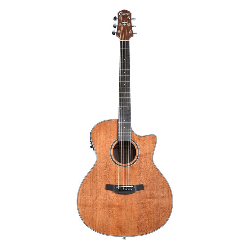 Crafter Silver Series 100 Dreadnought Cutaway Acoustic Electric Guitar - Brown image 1