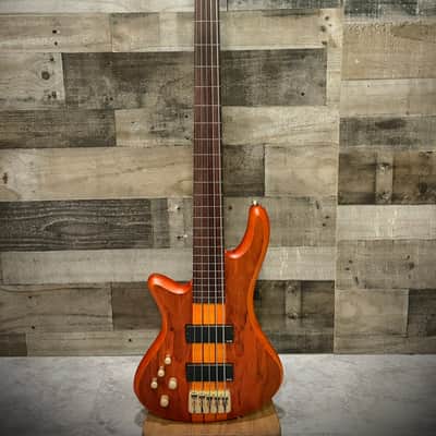 Schecter Stiletto Studio-5 Left Hand Bass - Satin Honey - Open Box (2775) image 2